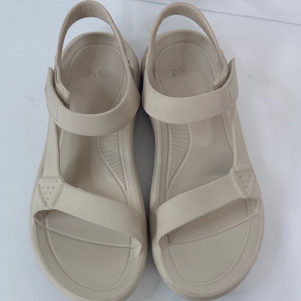 Teva Women's Neutral Cream Slingback Sandals - Picture 7 of 8